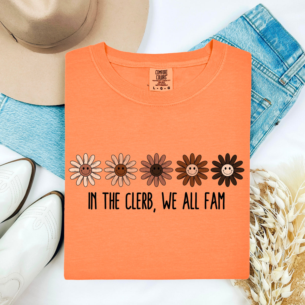 In The Clerb We All Fam Floral Dark 104406 DTF transfer