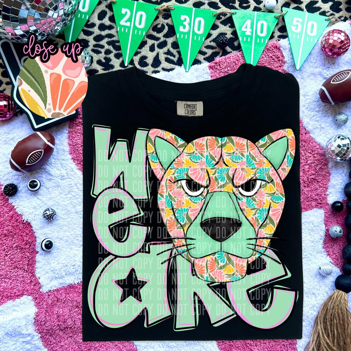 We Are Cougars Florals 57978 DTF transfer