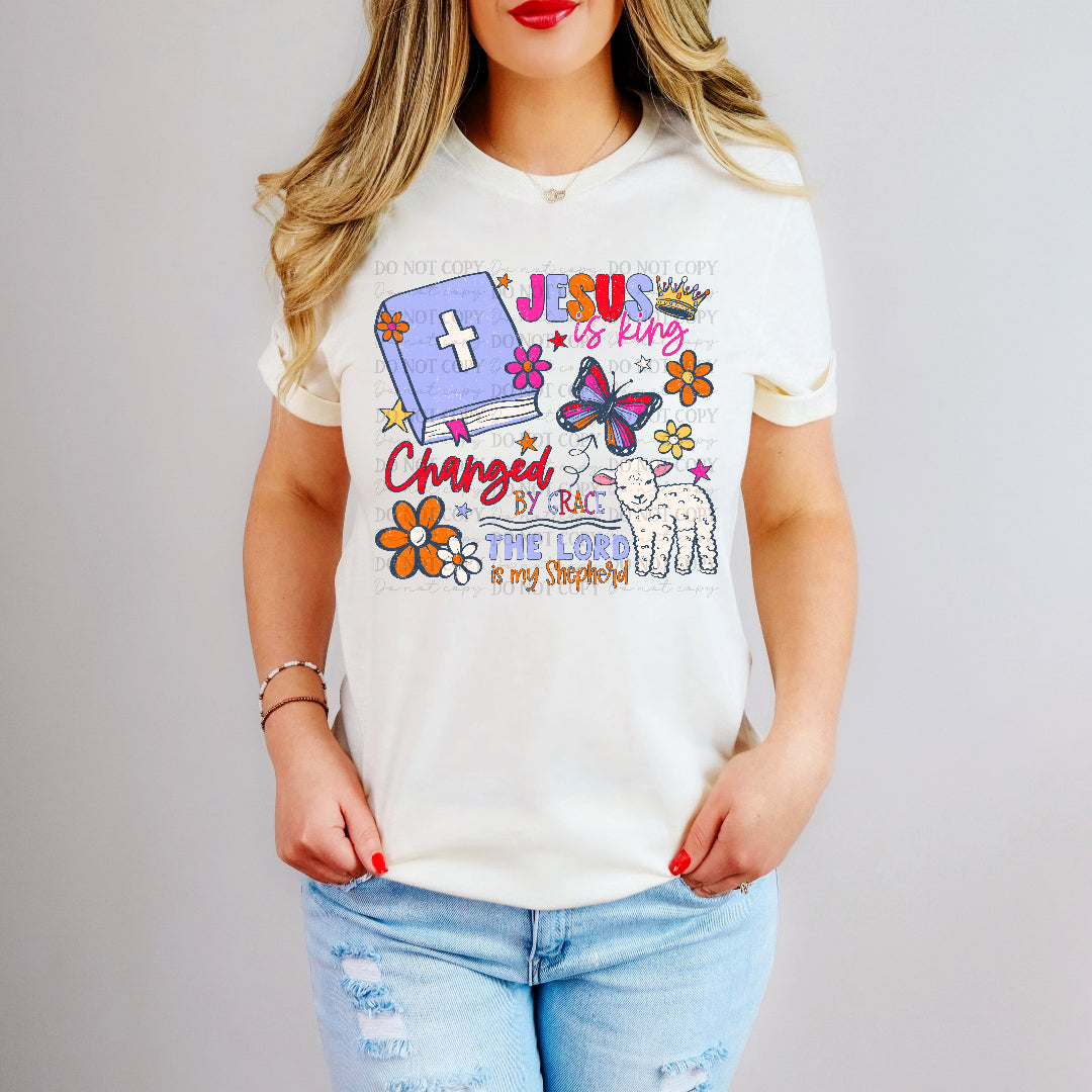 Jesus is king saved by grace (scarlow) DTF Transfer