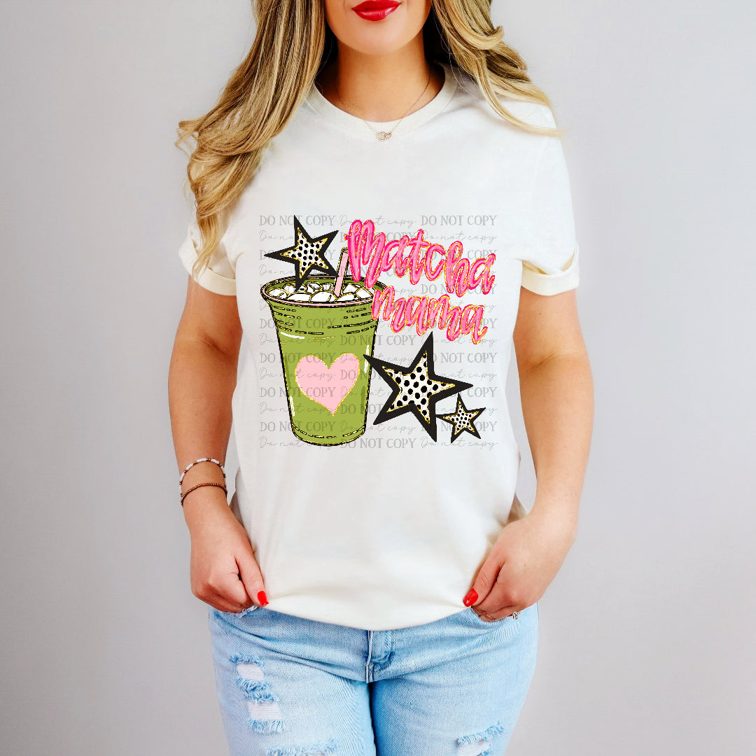 matcha mama pink and gold letters (jbd) DTF Transfer