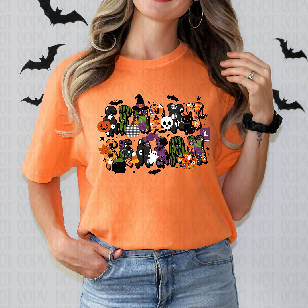 Spooky season Halloween filled font (Scarlow) DTF Transfer