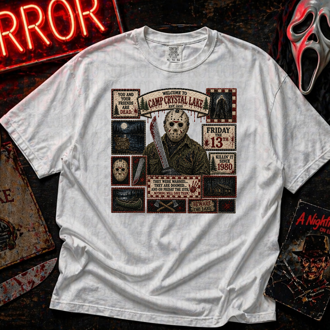 Friday the 13th faux patchwork (JM) DTF transfer