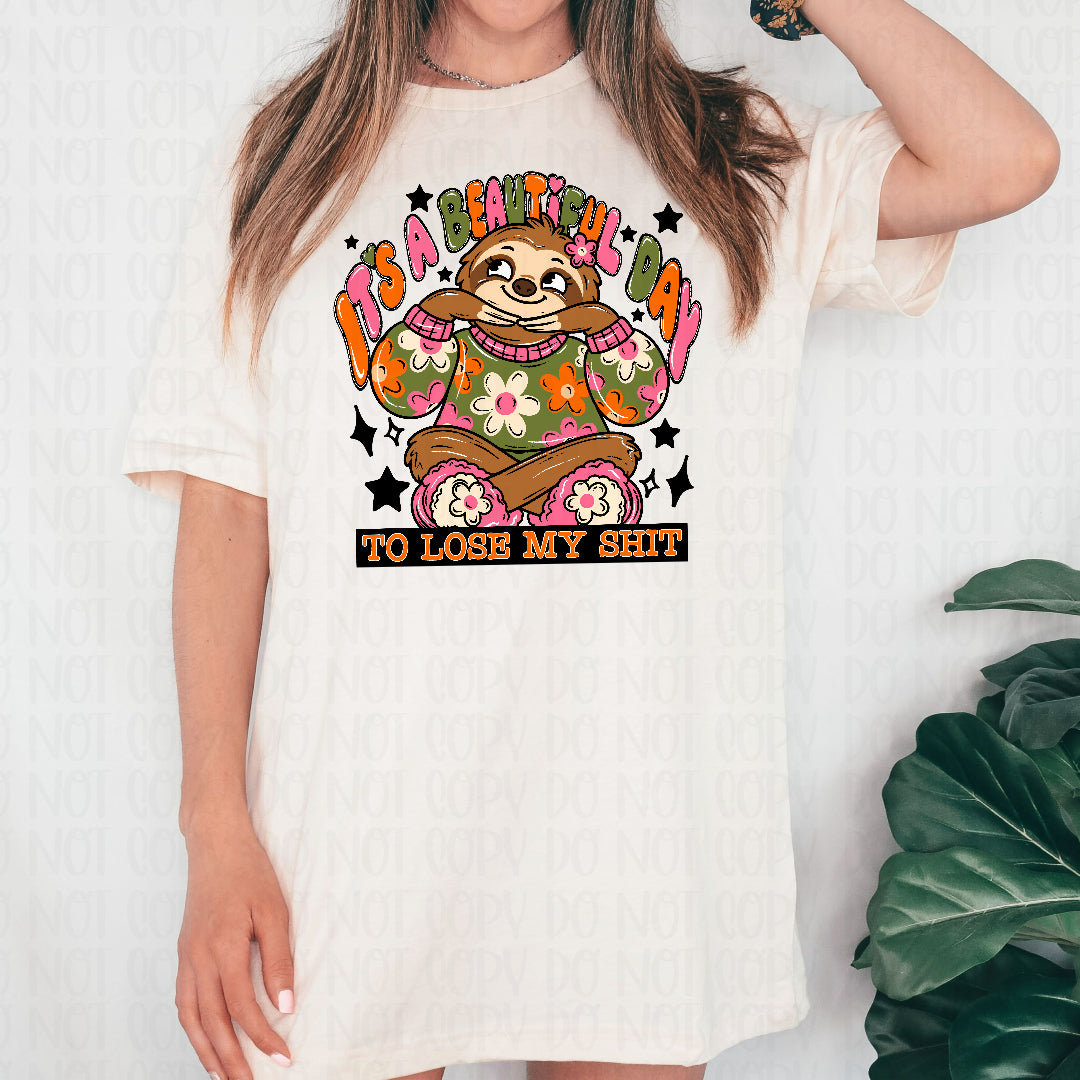 It's a beautiful day sloth (CST) DTF Transfer