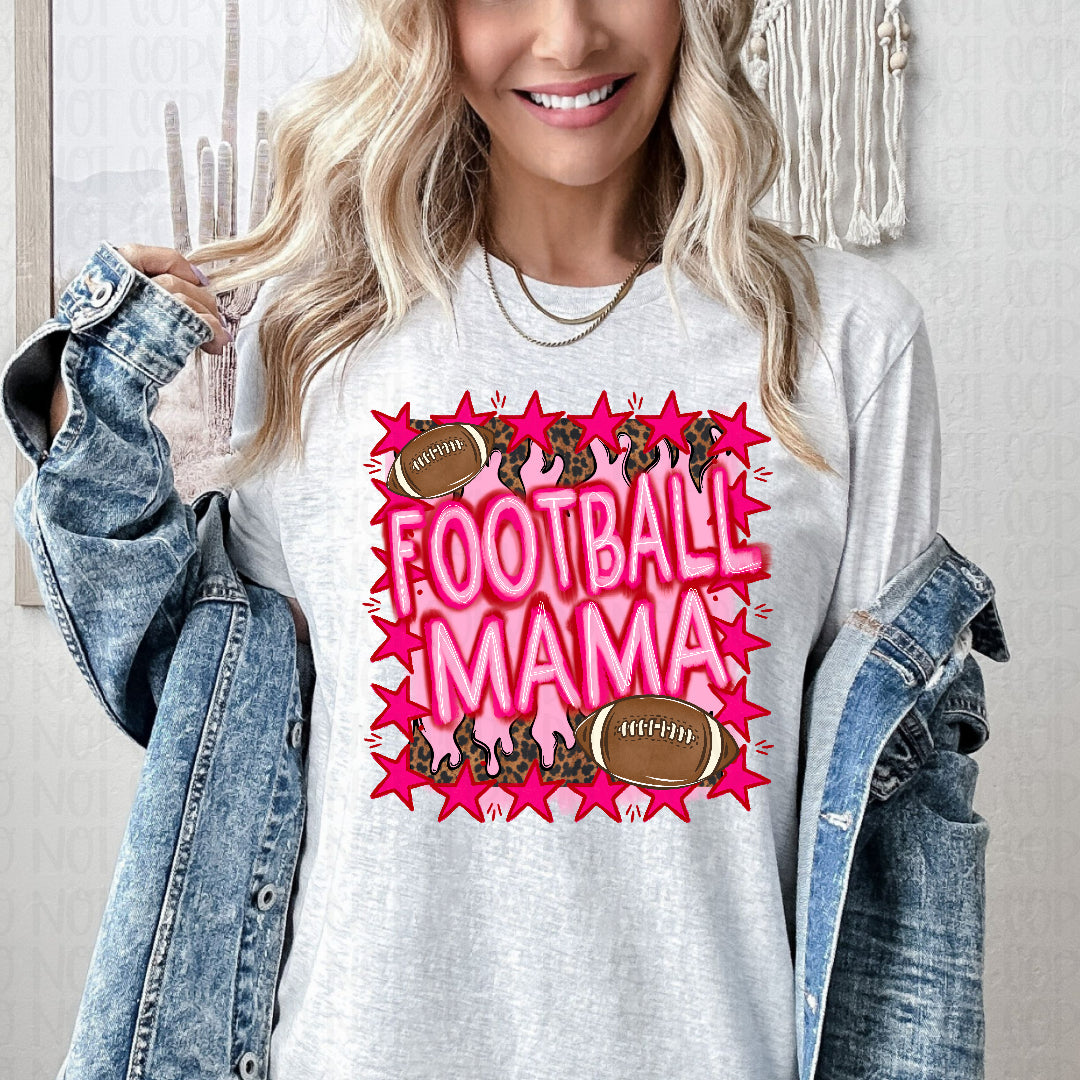 Football mama pink star frame (JBD) DTF Transfer