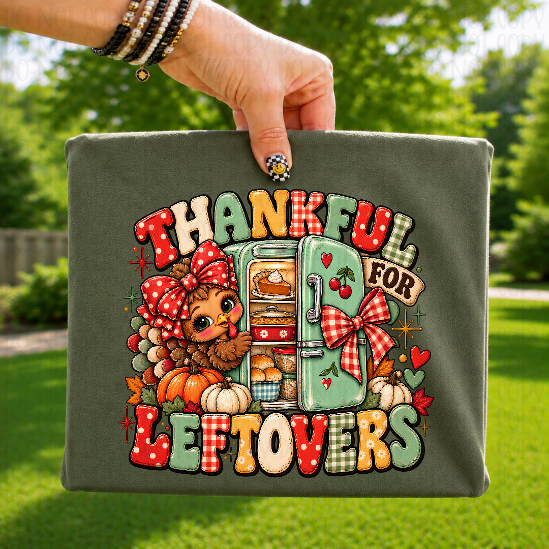 Thankful for leftovers green fridge DTF Transfer