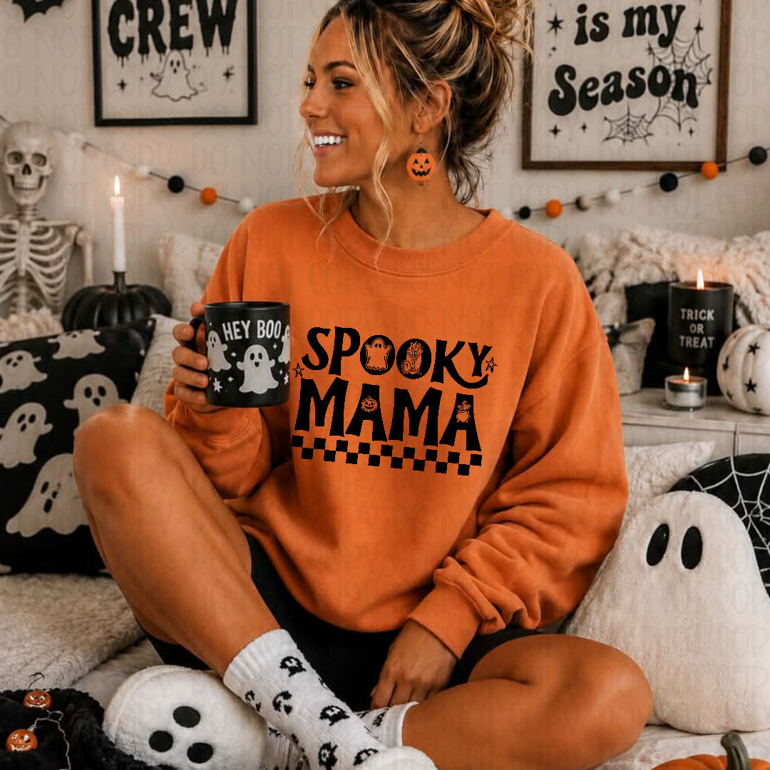 Spooky mama BLACK checkered underline (OHDD) DTF transfer