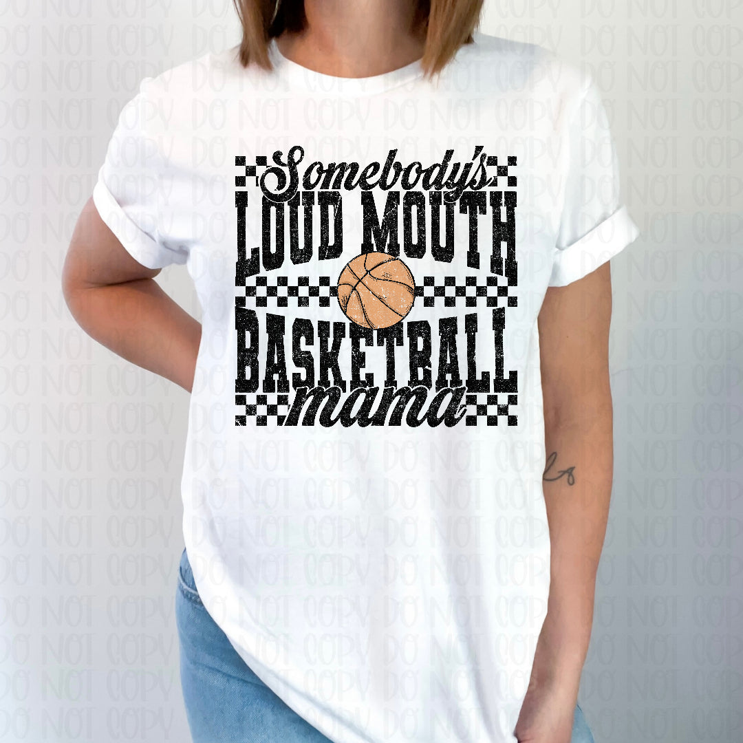 Somebody's loud mouth basketball mama (Scarlow) DTF transfer