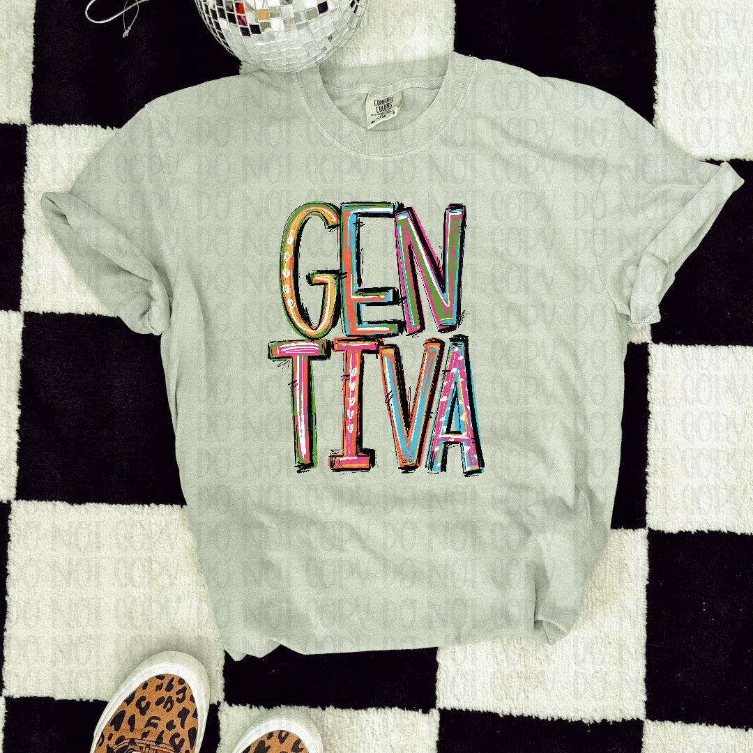 Gentiva Pixie Words (S&G) DTF transfer
