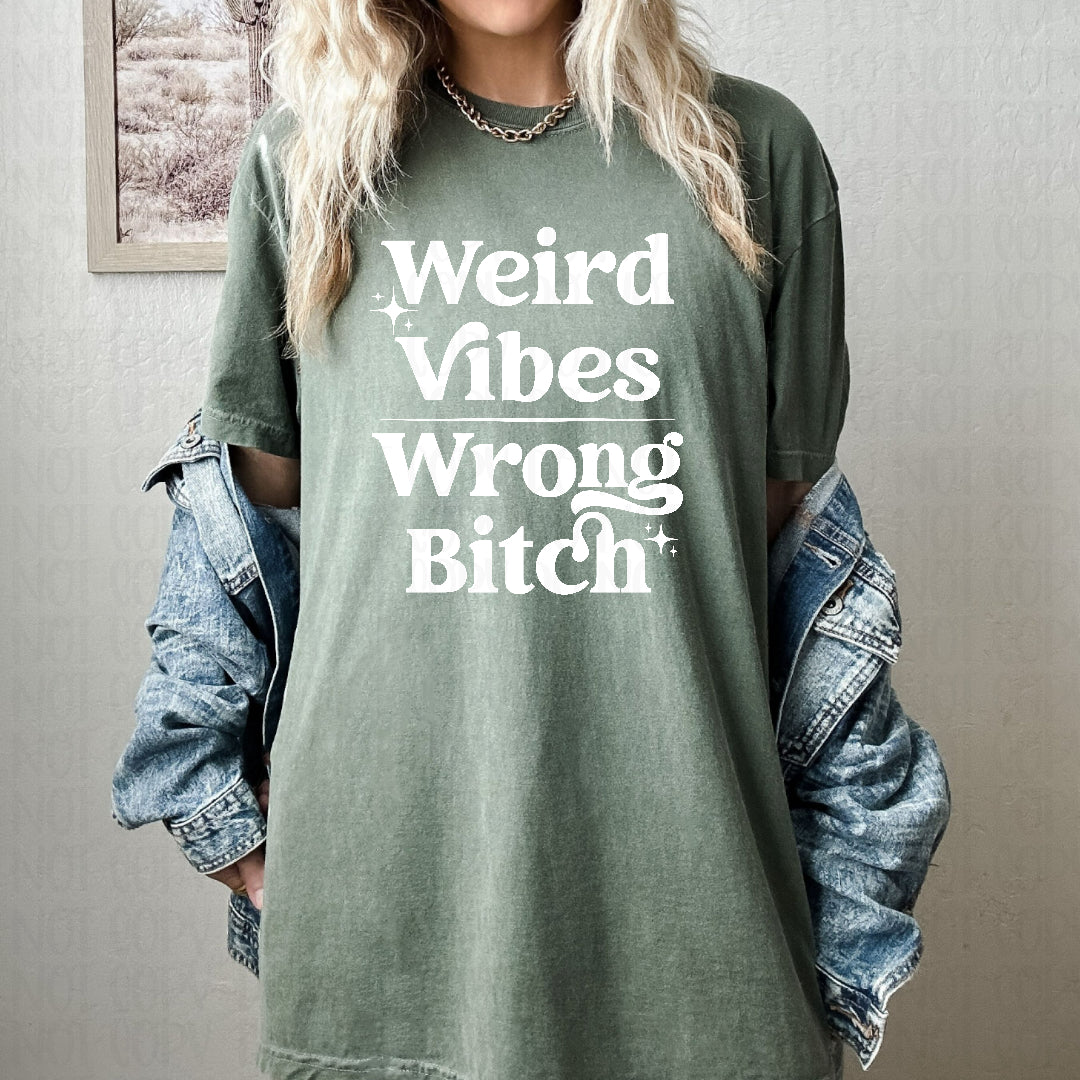 Weird vibes wrong B WHITE (Ink) DTF Transfer