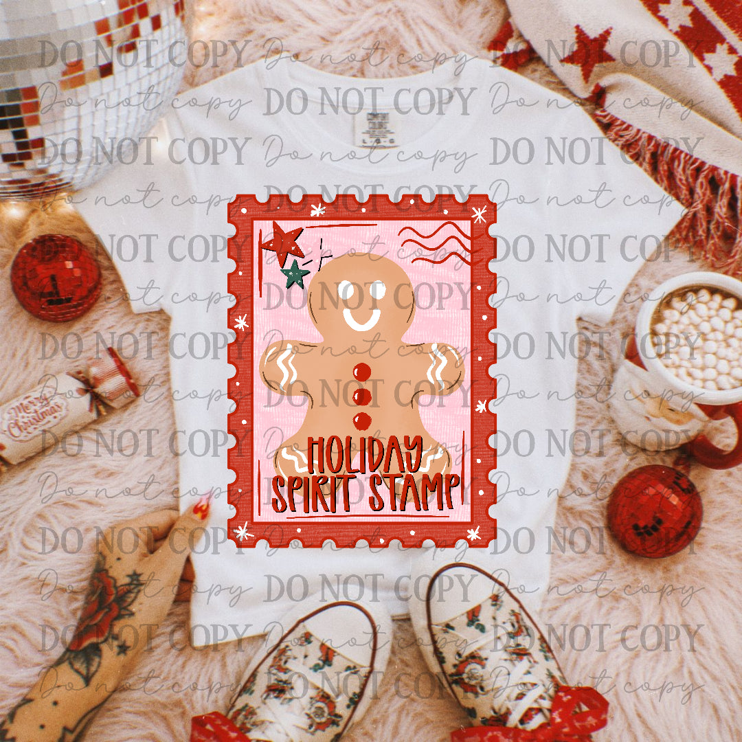 Gingerbread Holiday Spirt Stamp (Caplinger) DTF Transfer