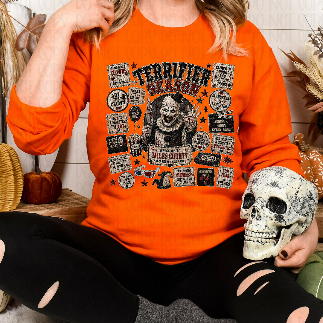 Terrifier season faux patchwork (JM) DTF transfer