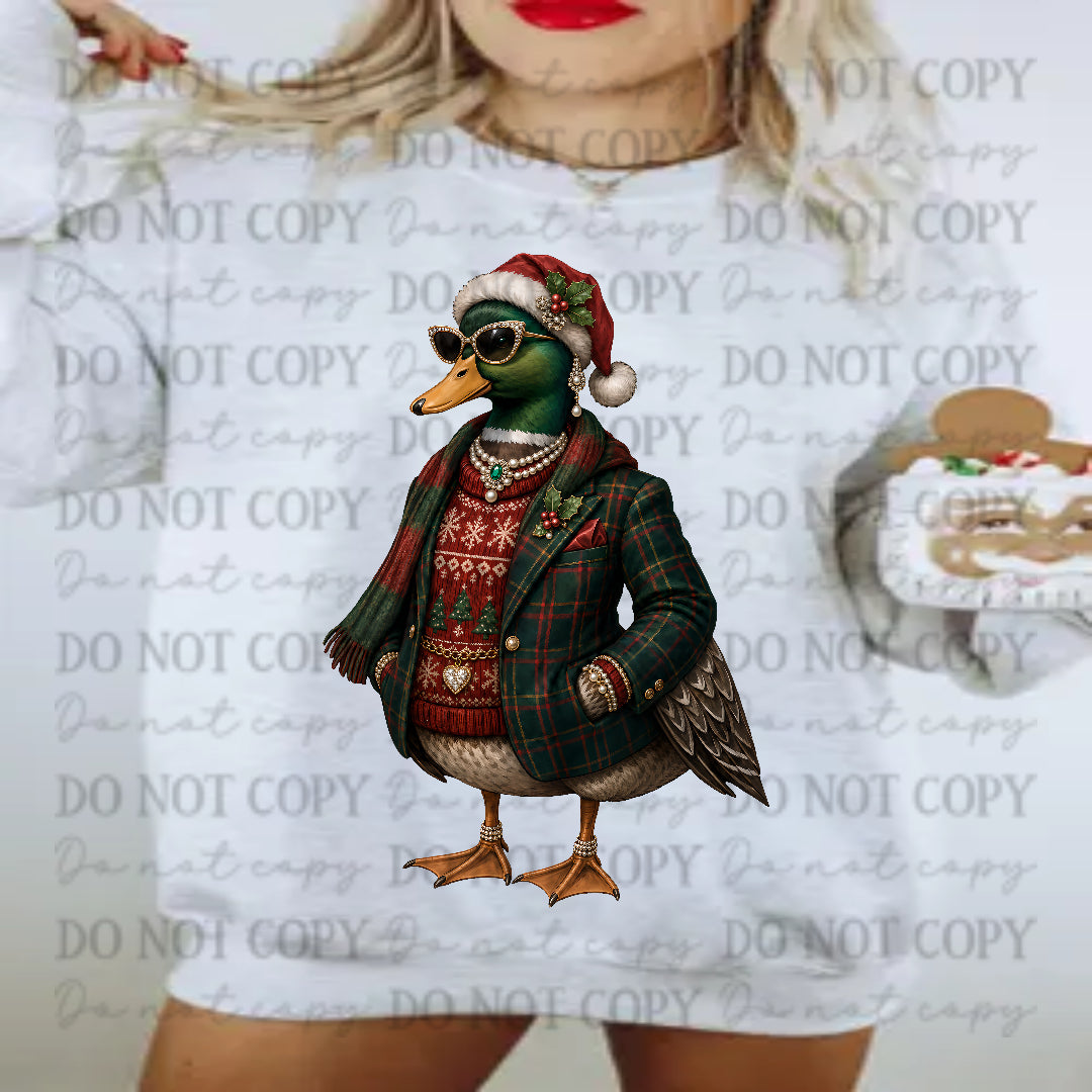 Christmas Mallard in suit -(S&G) DTF Transfer