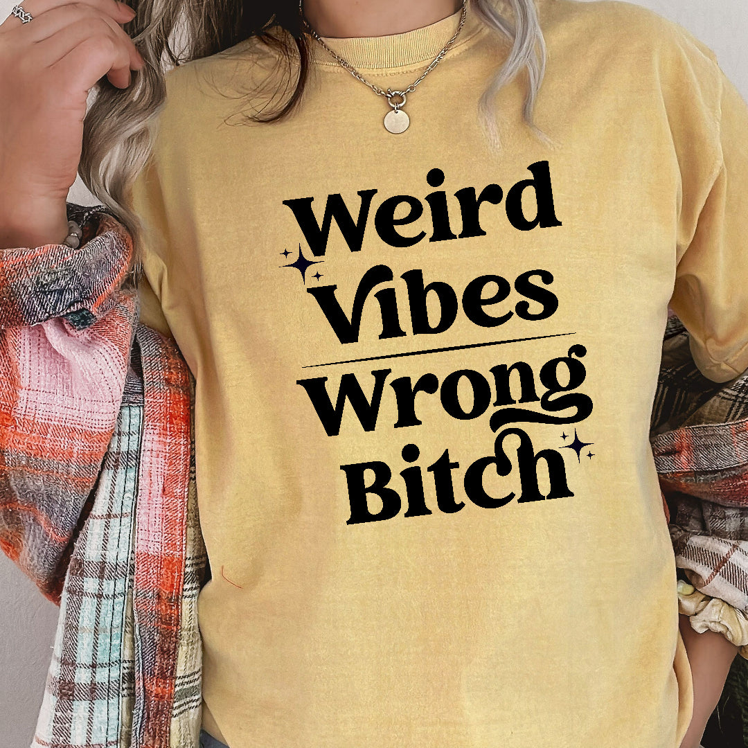 Weird vibes wrong B BLACK (Ink) DTF Transfer