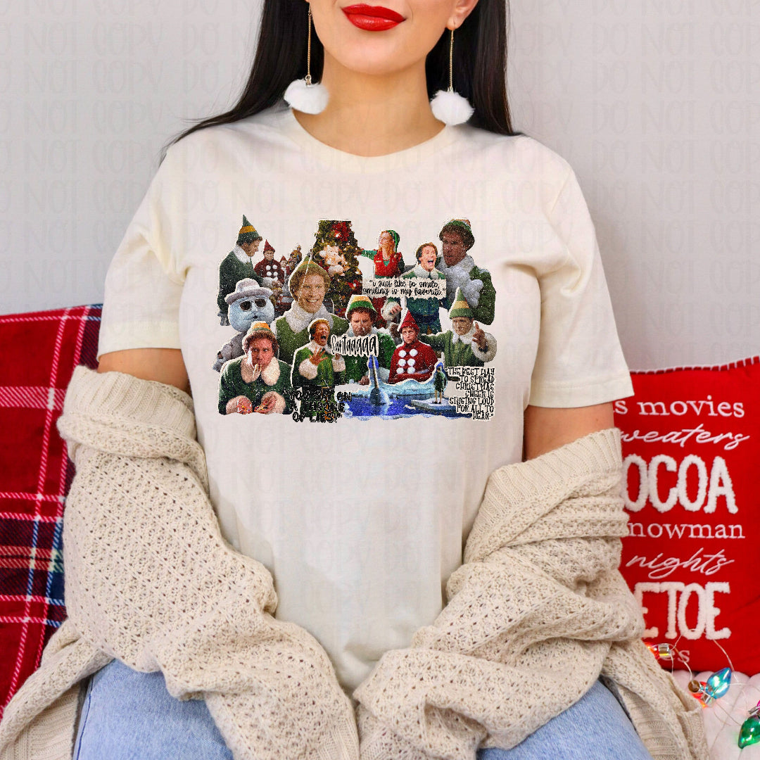 Santaaaa distressed collage (Scarlow) DTF Transfer