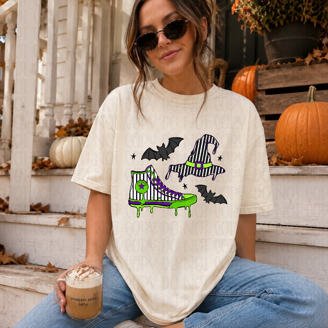 BJ spooky shoe collage (OHDD) DTF transfer
