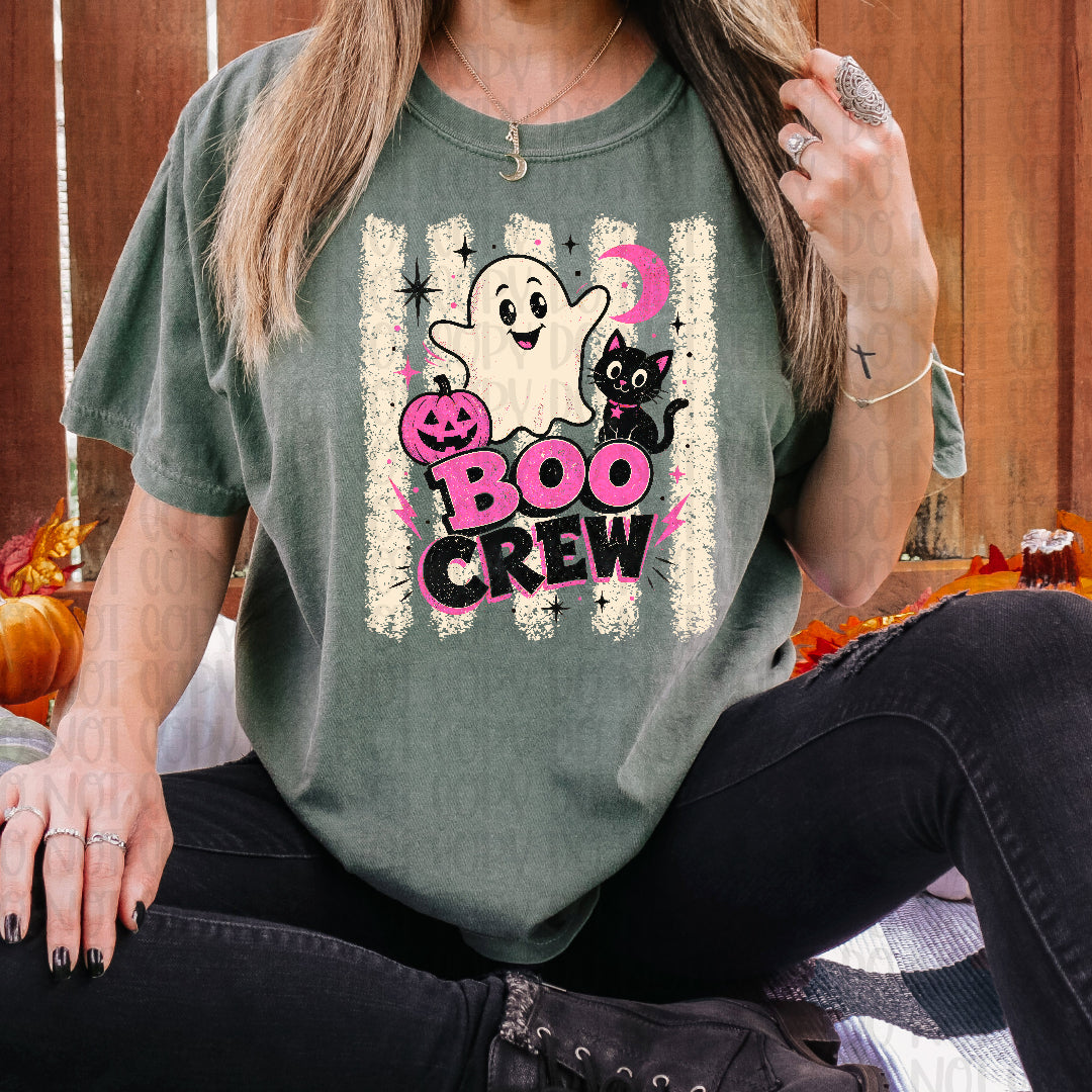 Boo crew PINK distressed (Texas Gal) DTF transfer