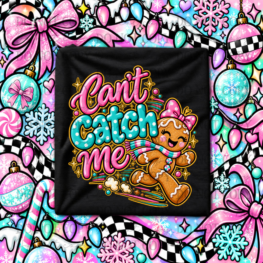 Can't catch me-running GIRL gingerbread (CSG) DTF Transfer
