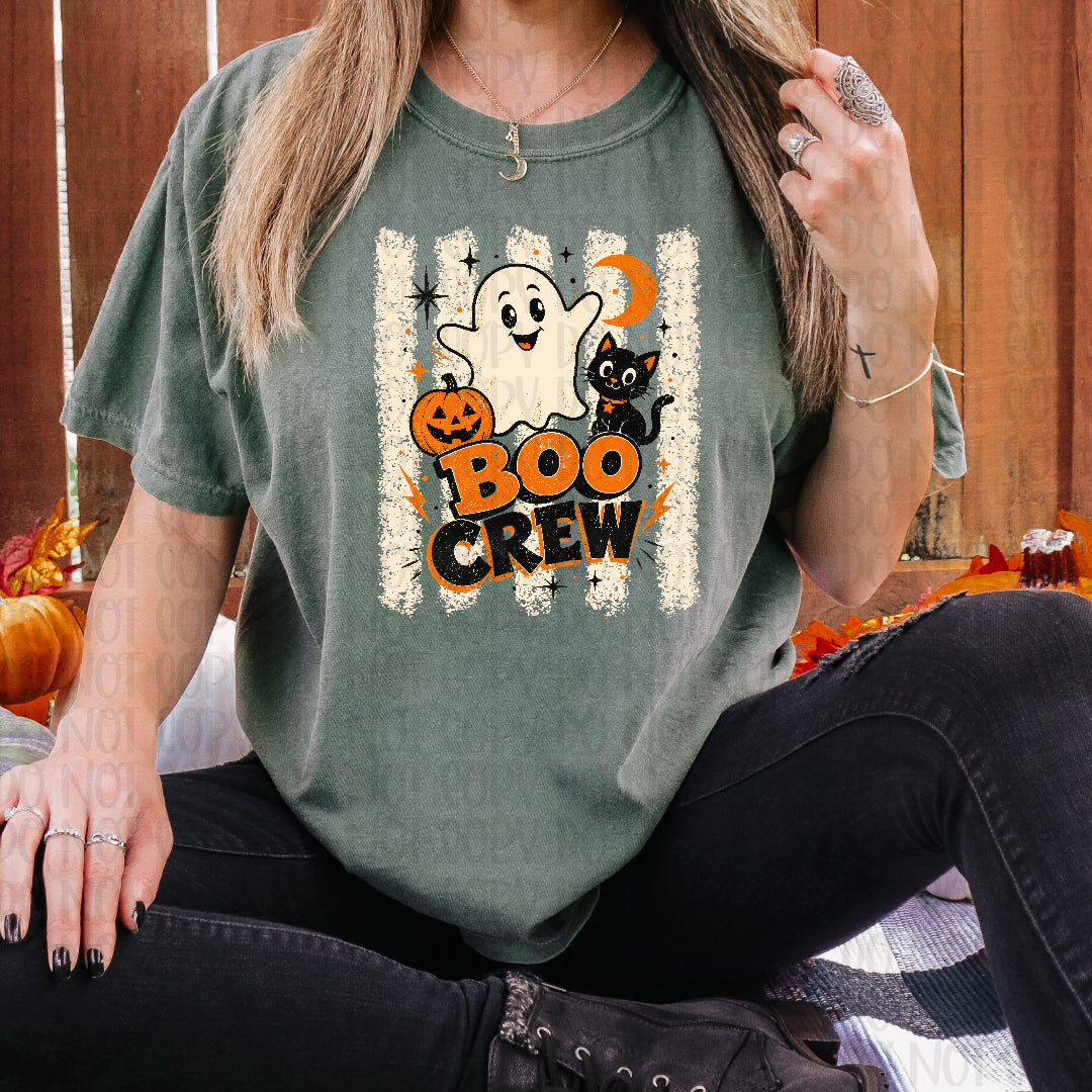 Boo crew ORANGE distressed (Texas Gal) DTF transfer