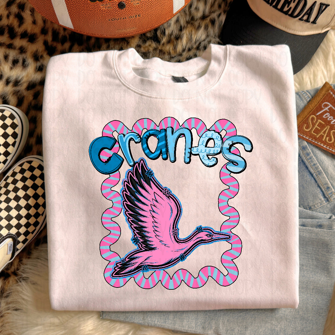 Cranes whimsy frame (Kayndi) DTF transfer
