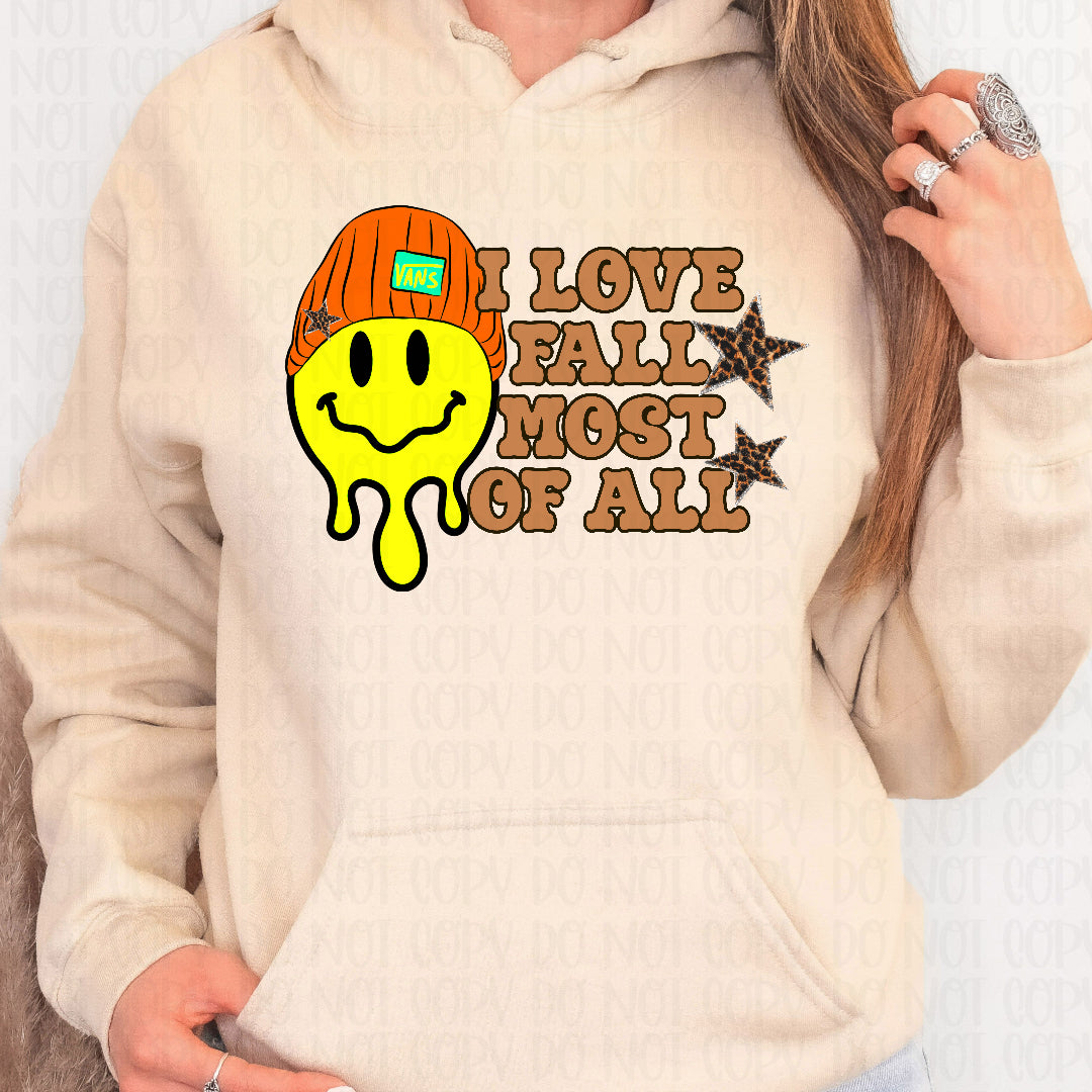I love fall most of all sneaker beanie (CC) DTF Transfer