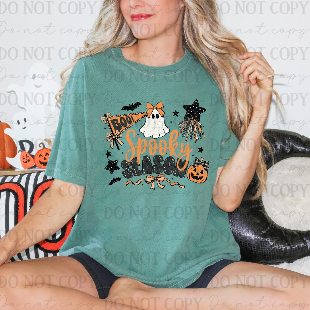 Spooky season boo flag orange (Scarlow) DTF Transfer