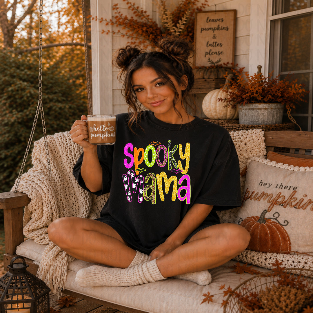 Spooky mama neon patterns DTF Transfer