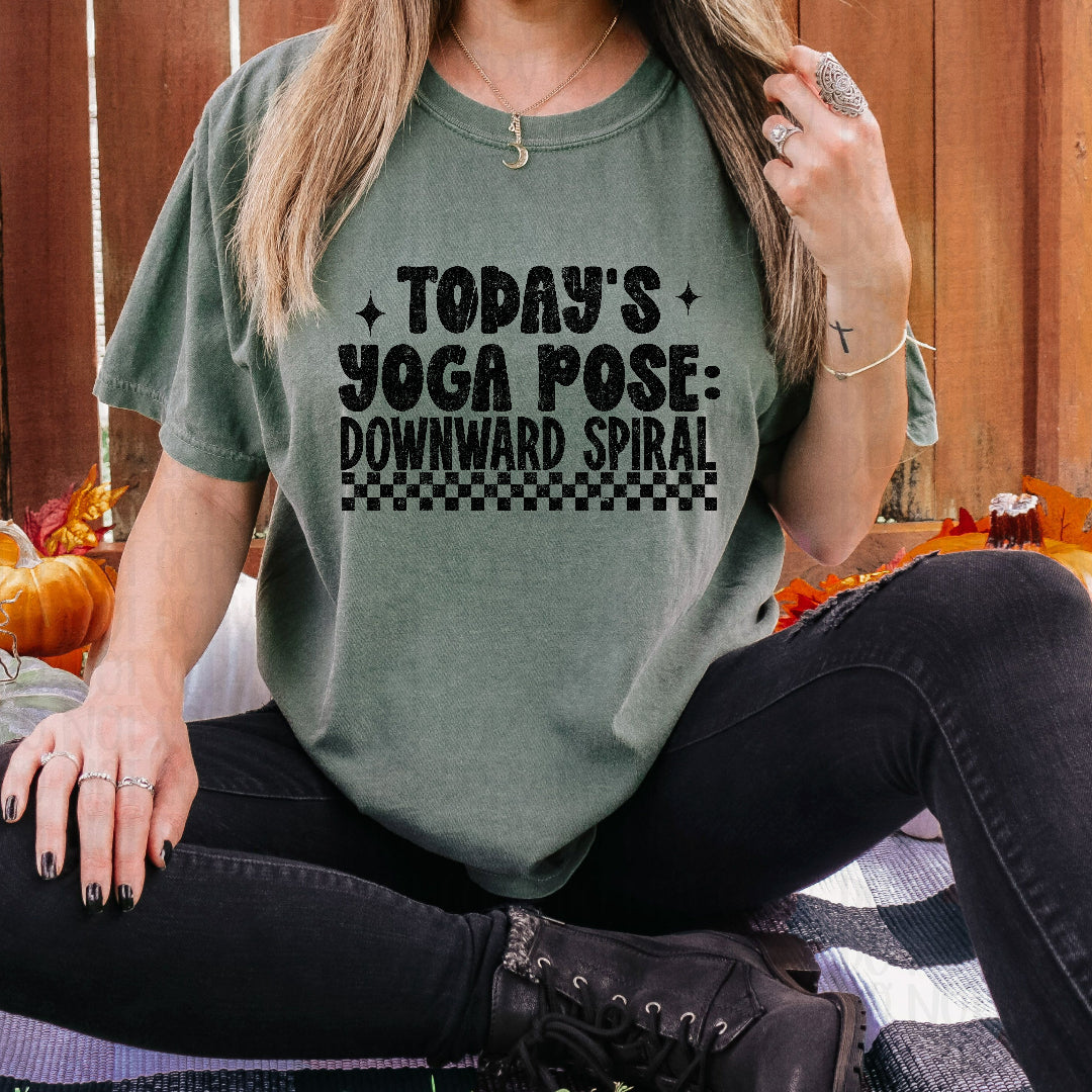 Today's yoga pose: downward spiral BLACK (Scarlow) DTF Transfer