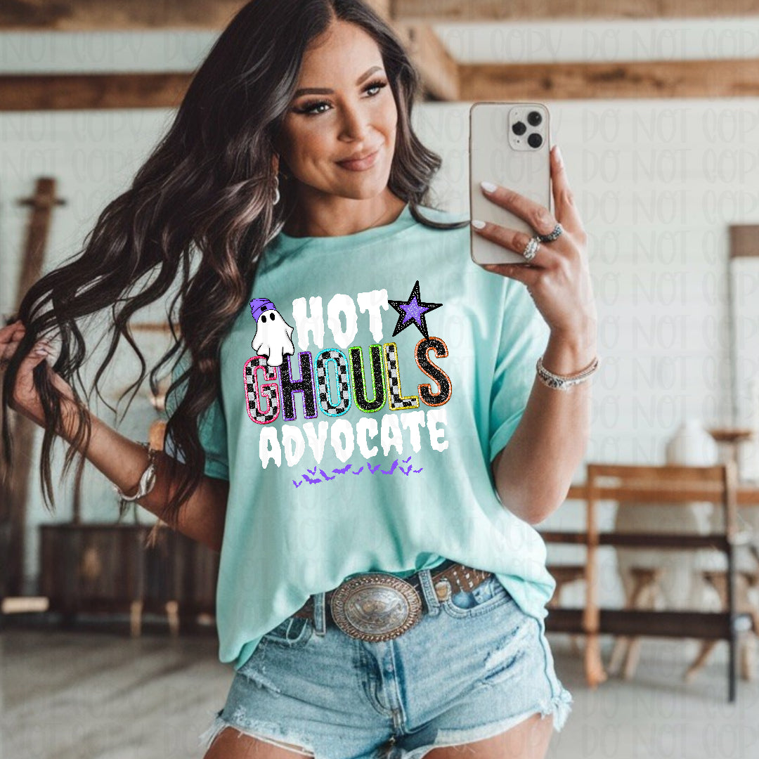 Hot ghouls advocate white (Texan) DTF Transfer