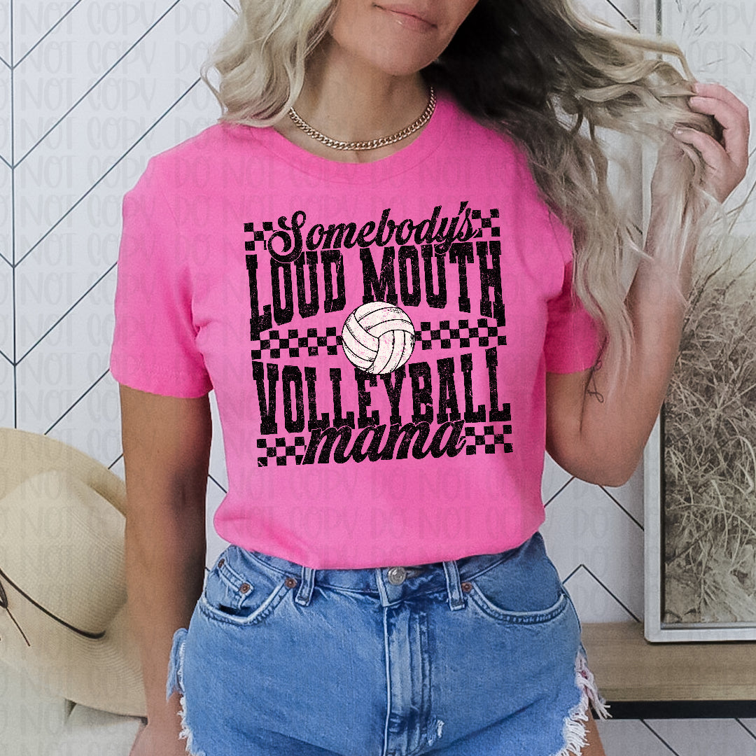 Somebody's loud mouth volleyball mama (Scarlow) DTF transfer