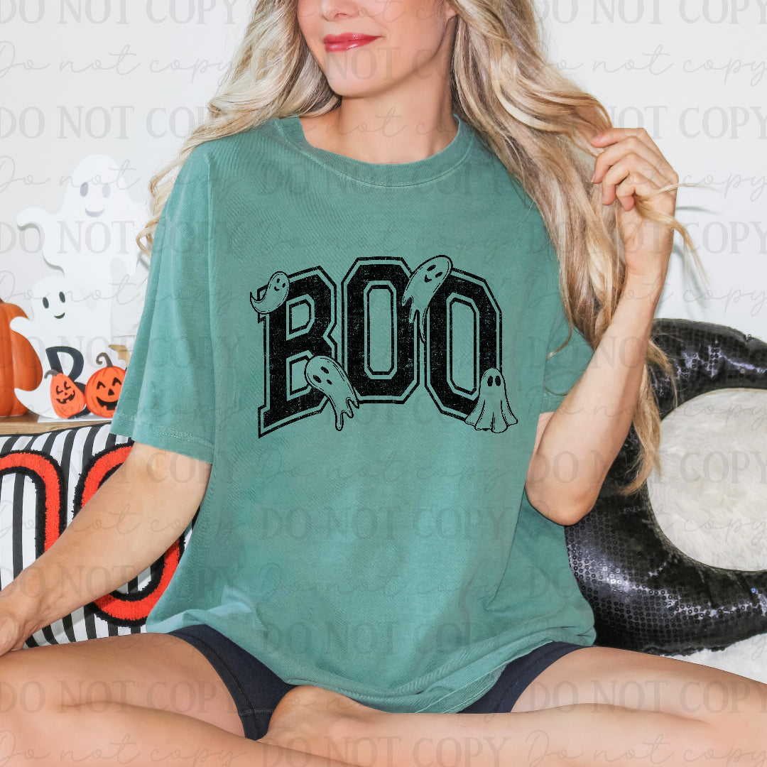 Boo ghost varsity BLACK (Scarlow) DTF Transfer