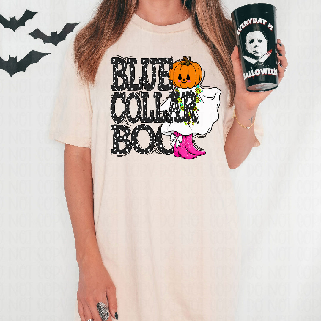 Blue collar boo ghost (JBD) DTF Transfer