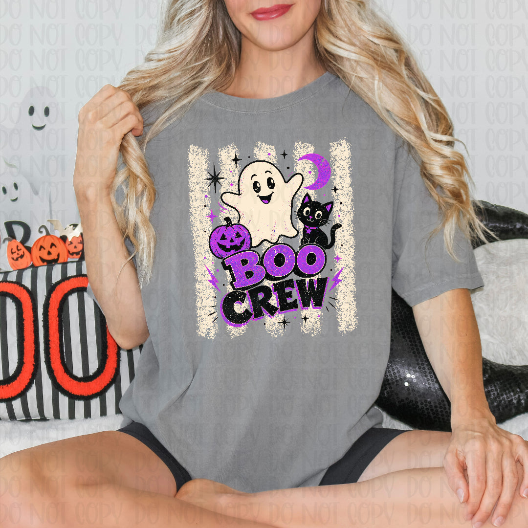 Boo crew PURPLE distressed (Texas Gal) DTF transfer