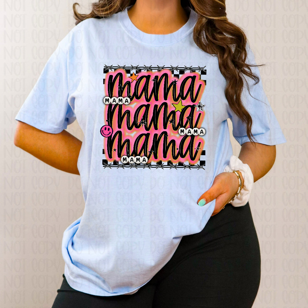 Mama triple stacked faux airbrush (Scarlow) DTF Transfer