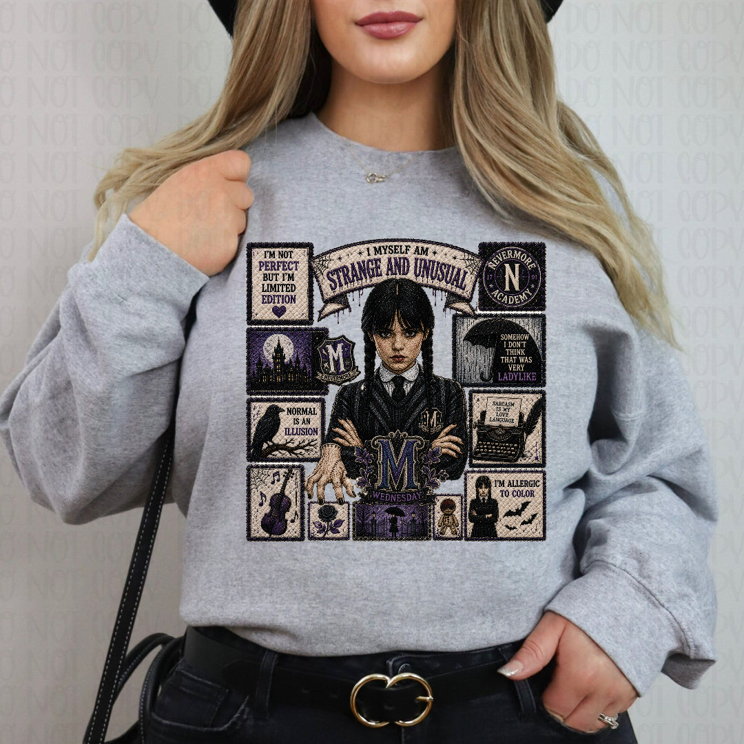 I myself am strange and unusual faux quilt (JM) DTF transfer