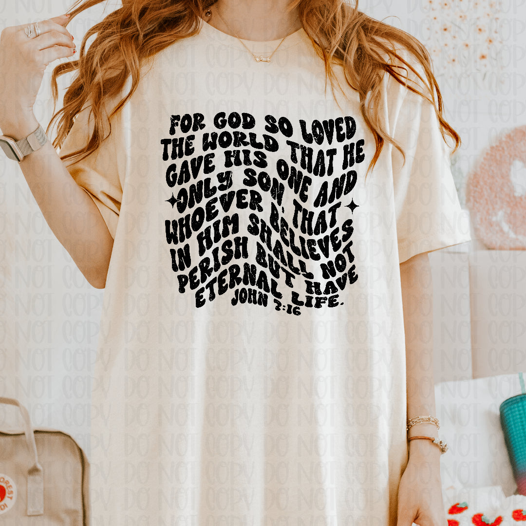 For God so loved the world swirl (Scarlow) DTF Transfer