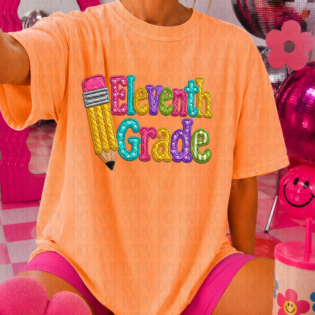 Eleventh grade faux quilted (JM) DTF transfer