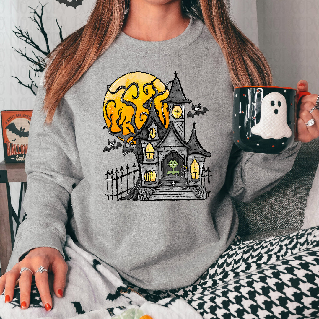 Haunted house yellow moon (Texas gal) DTF transfer