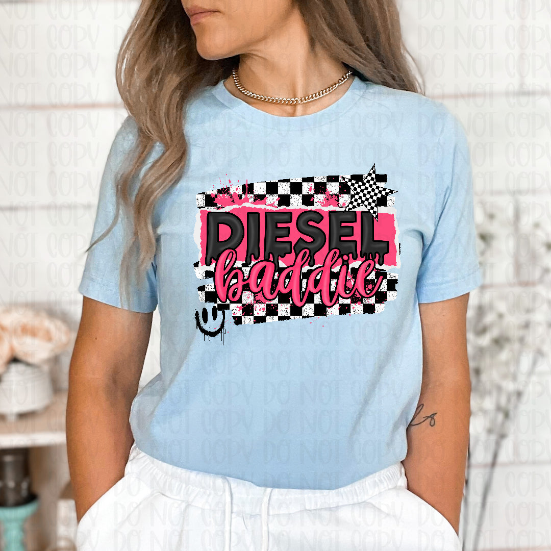 Diesel babe PINK (Texan) DTF transfer