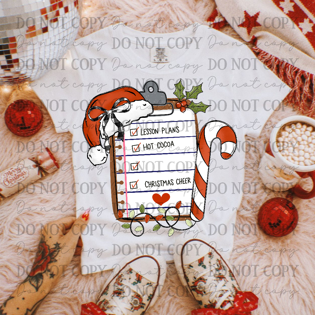 To Do List with hat and candy cane (Caplinger)DTF Transfer