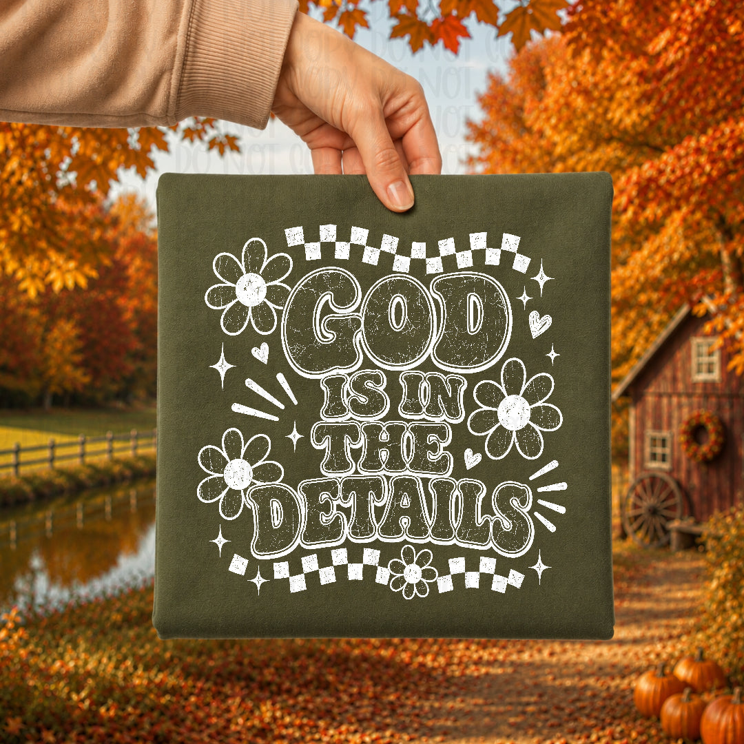 God is in the details WHITE (Texas Gal) DTF transfer
