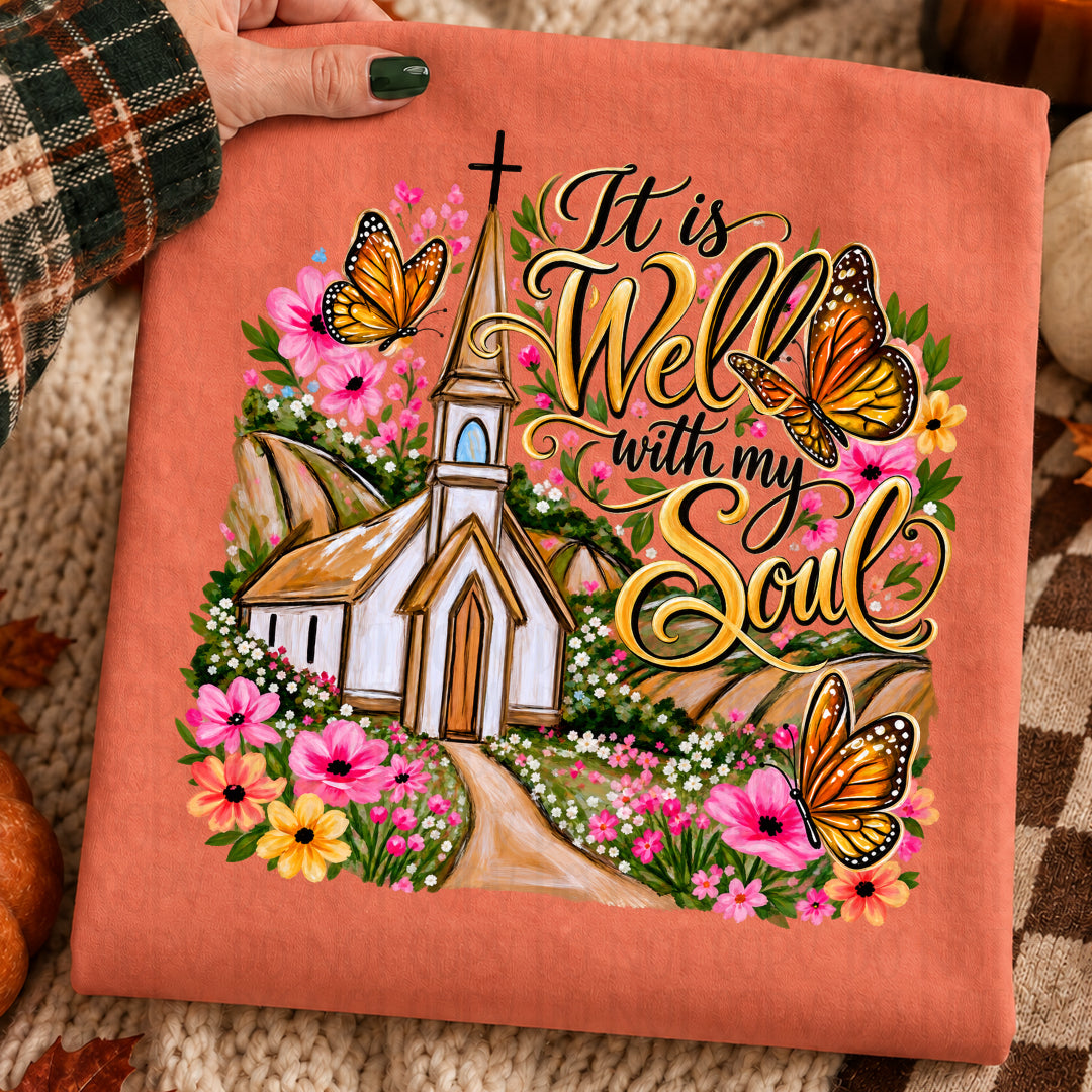 It is well with my soul faux painted church (SSD) DTF Transfer