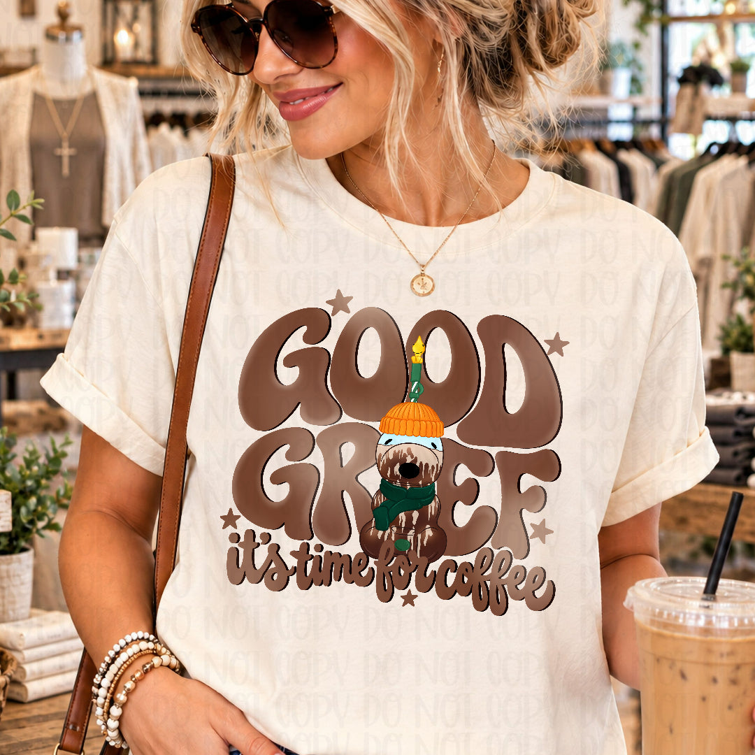 Good grief it's time for coffee (Kai) DTF Transfer