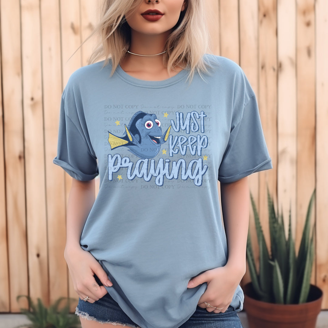 Just keep praying blue fish (OHDD) DTF Transfer