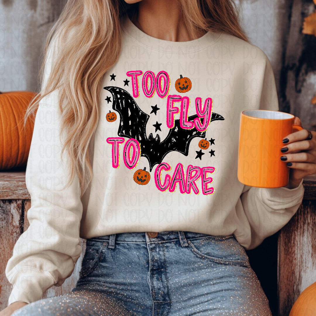 Too fly to care bats (JBD) DTF Transfer