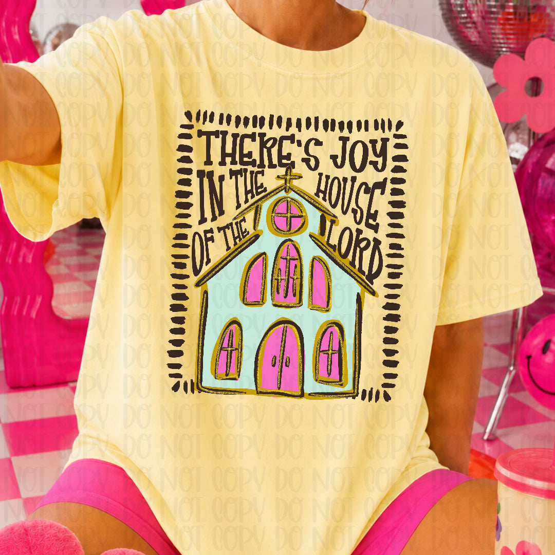 There's joy in the house of the lord black frame (Kayndi) DTF transfer