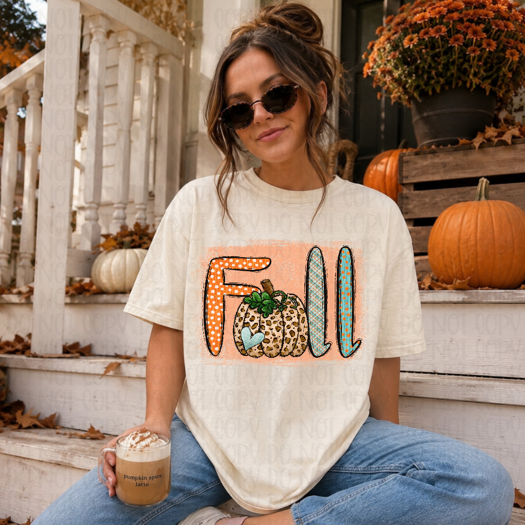 Fall leopard pumpkins DTF transfer