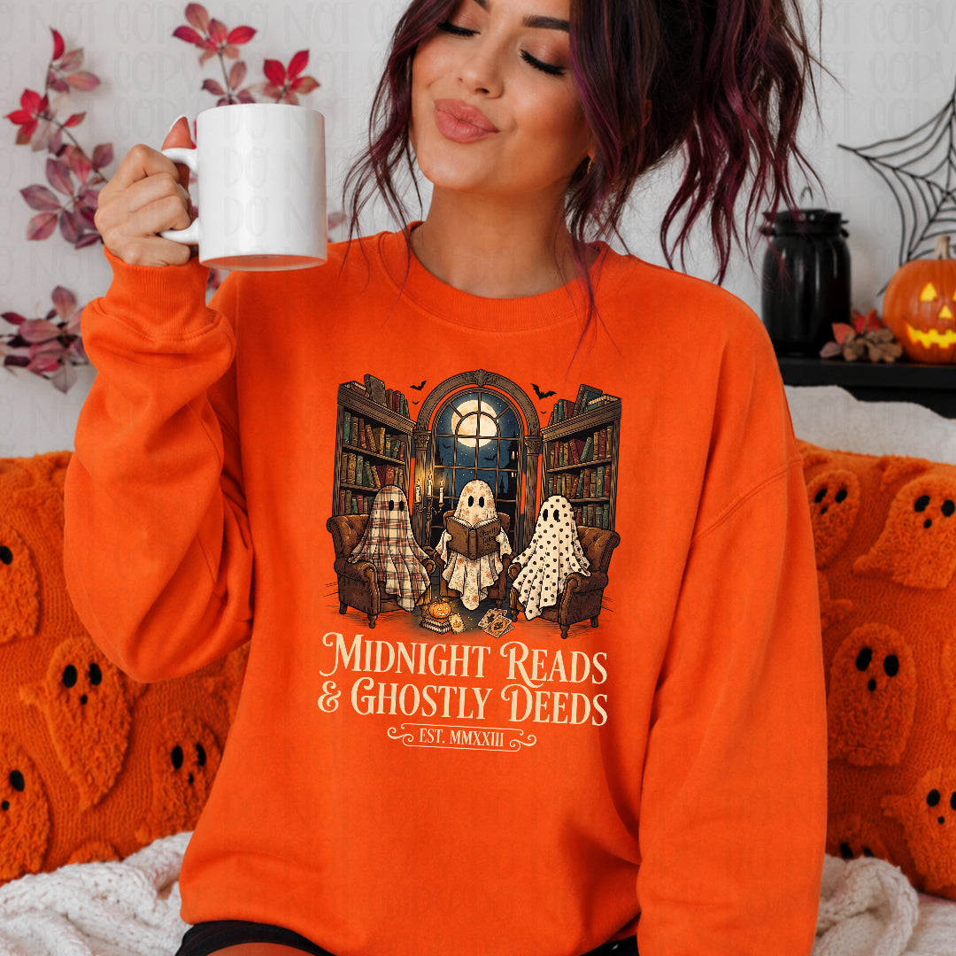 Midnight reads & ghostly deeds (CC) DTF Transfer