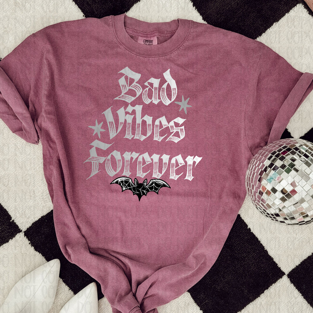 Bad vibes forever silver (Texan) DTF transfer