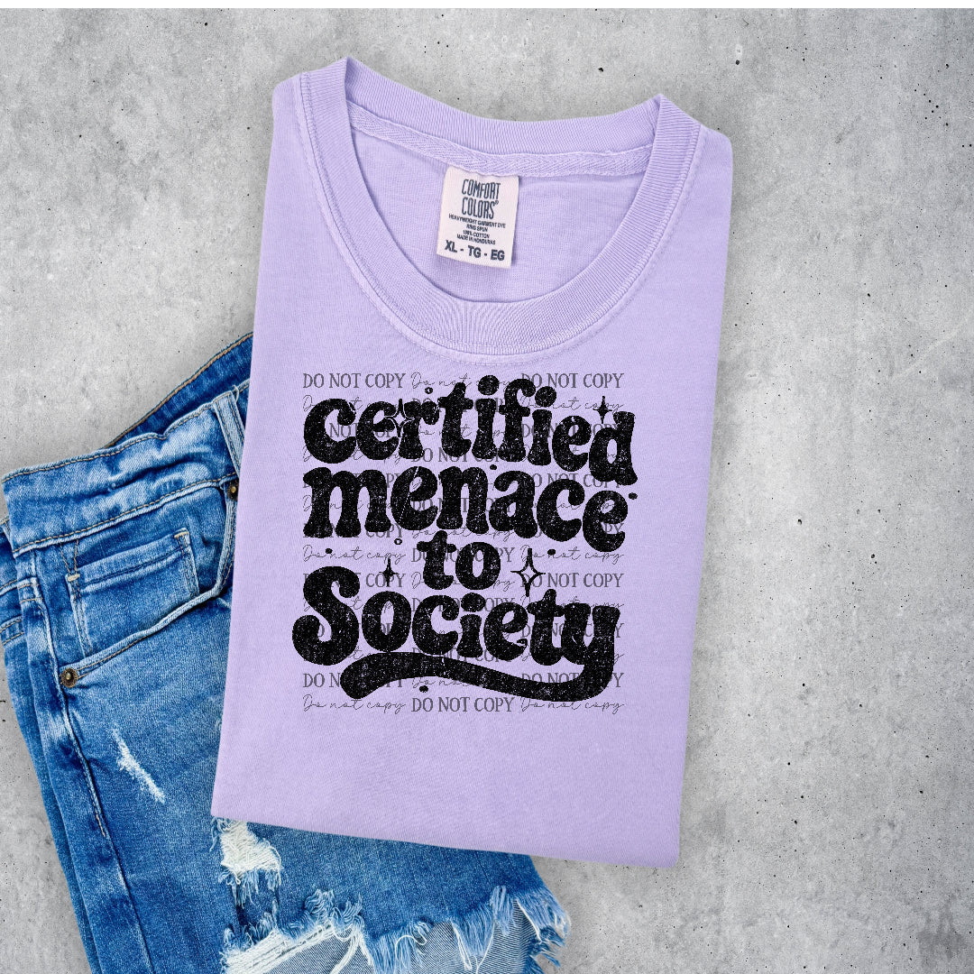 certifies menace to society (scarlow) DTF Transfer