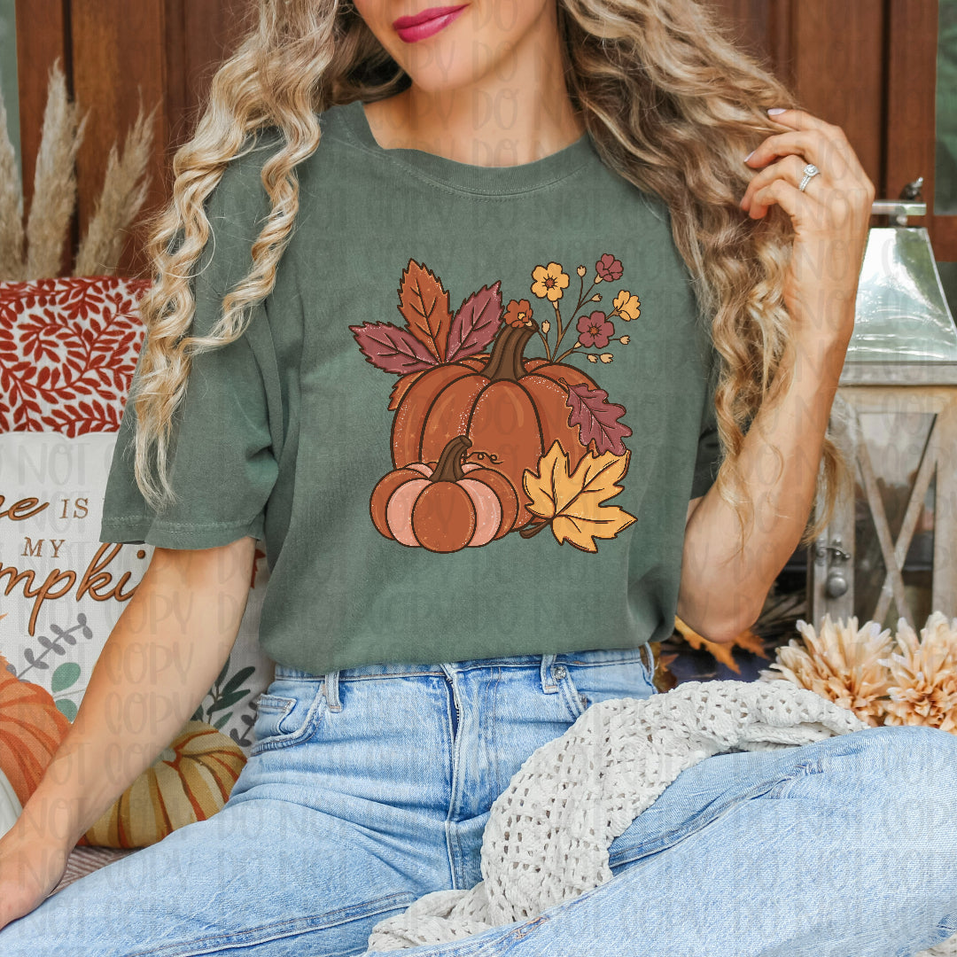 Fall pumpkin florals (Mymark) DTF Transfer